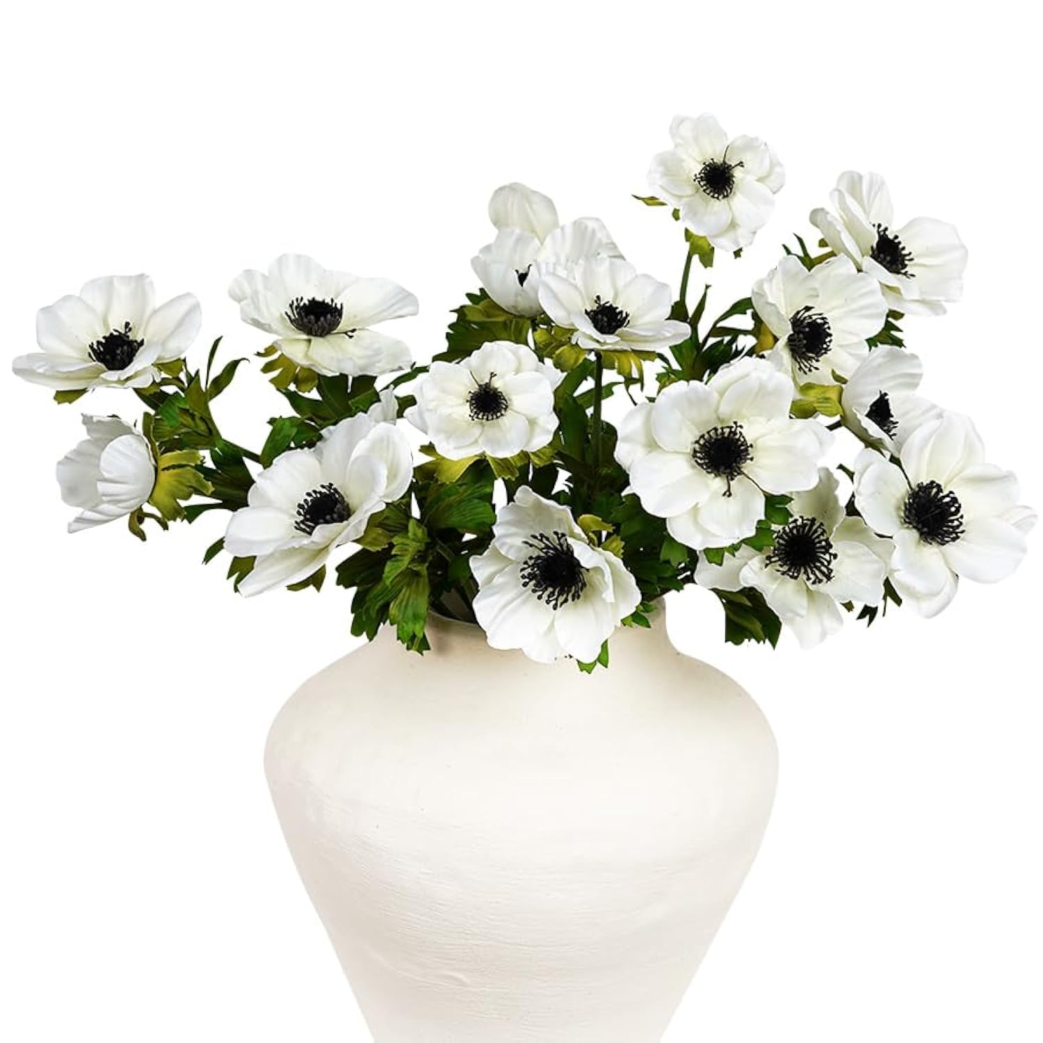 Artificial Flowers,Silk Flowers 4Pcs 23Inch White Faux Flowers For Vase,Fake Flower For Wedding Kitchen Garden Party Shop Office Home Décor