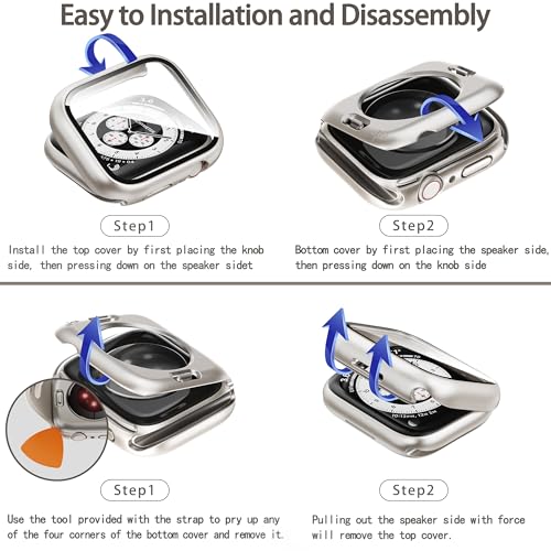 2 Pack Waterproof Case with Screen Protector for  Watch Series 11 Series 10 42mm, 2 in 1 Full Coverage Protective Face Cover & Back Bumper for