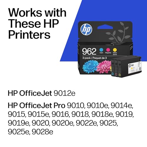962 Cyan, Magenta, Yellow Ink Cartridges | Works With Officejet 9010, 9020 | Eligible For Instant Ink | 3Yp00An
