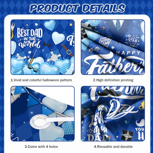 Happy Father's Day Door Cover Banner Fathers Day Door Decorations Father's Day Banner Decorations for Fathers Day Party Supplies 35.4 x 70.8 inch