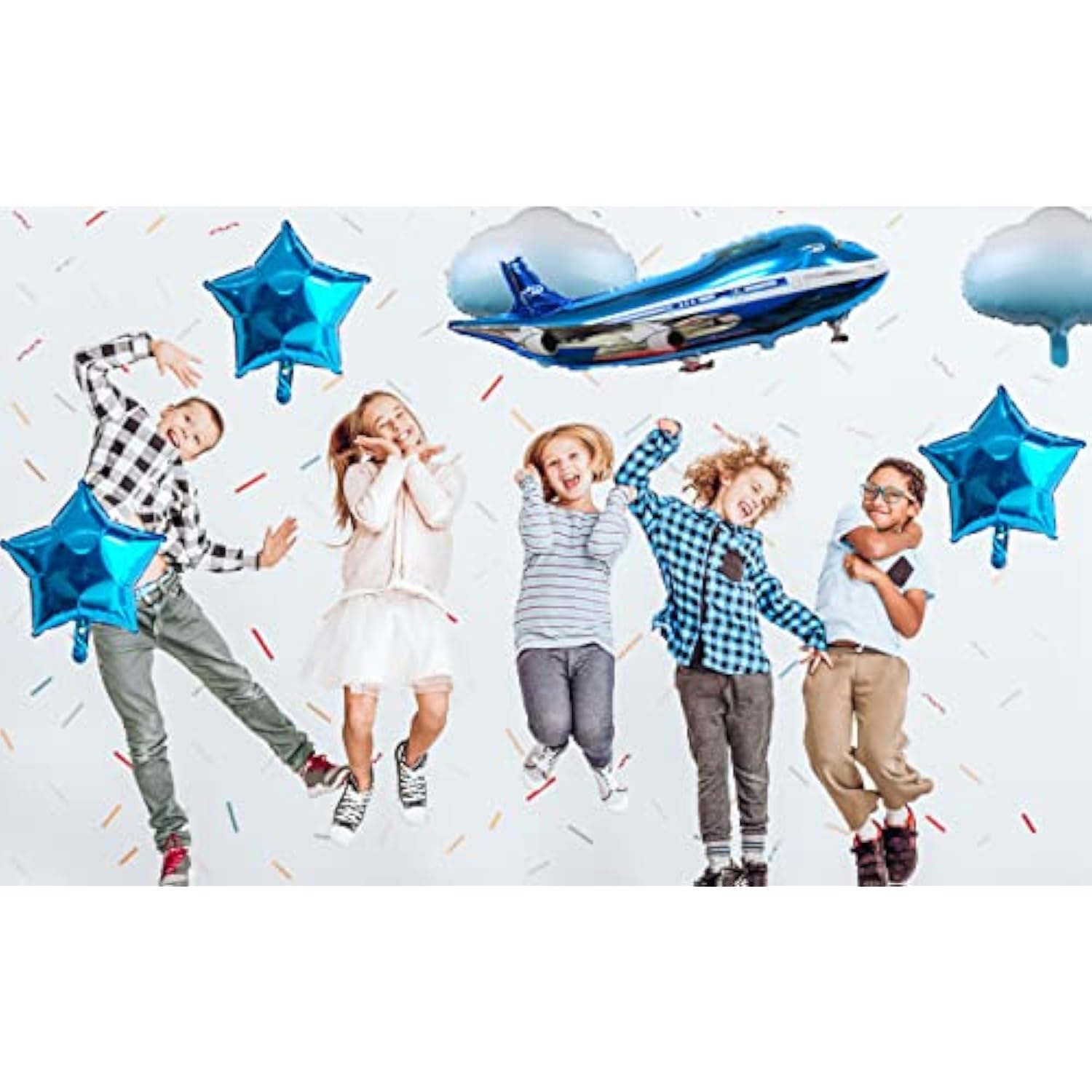 31" Large Blue Airplane Balloons Birthday Party Decorations (2 Pack)