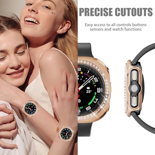 Bling Case for Samsung Galaxy Watch Ultra 47mm (2025/2024) Glitter Diamond Protective Cover PC Plated Bumper Frame Accessories for Galaxy Watch Ultra