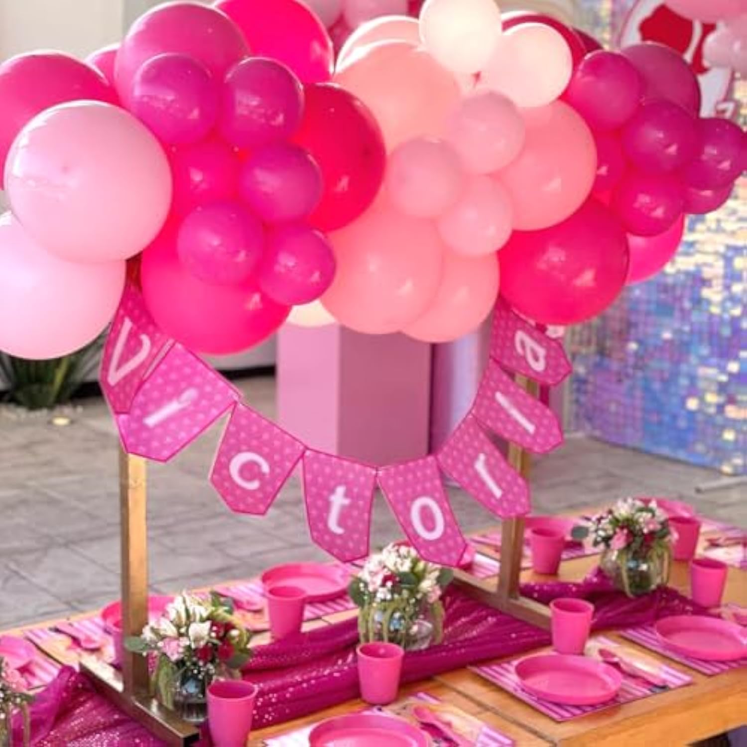 Pink And White Party Balloons,Pink Balloons 12 Inch Baby Pink Confetti Latex Balloons For Wedding Engagement Birthday Baby Shower Decoration