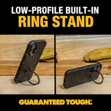 DEWALT 360° Rotatable Magnetic Ring for iPhone 16 Pro Max Case, Heavy Duty Drop Protection Fit for MagSafe w/Stand & Ring Holder, Shockproof Nanobubbles for iPhone 16 Pro Max Phone Case Ostand, Black