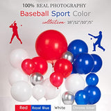 Baseball Balloon Garland Arch Kit 150Pcs Red Blue White Silver And Starburst Baseball Bat Glove Balloons Fot Sport Theme Party Rookie Year 1St Birthday Decorations