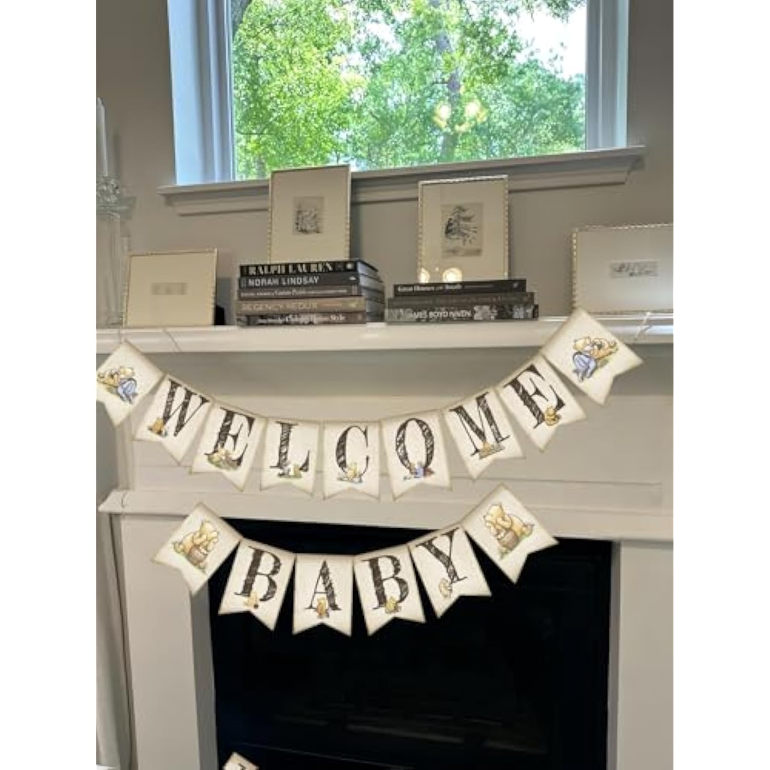 Winnie Welcome Baby Banner Classic The Pooh Baby Shower Banners Garland Wall Decor For Newborn Party Supplies