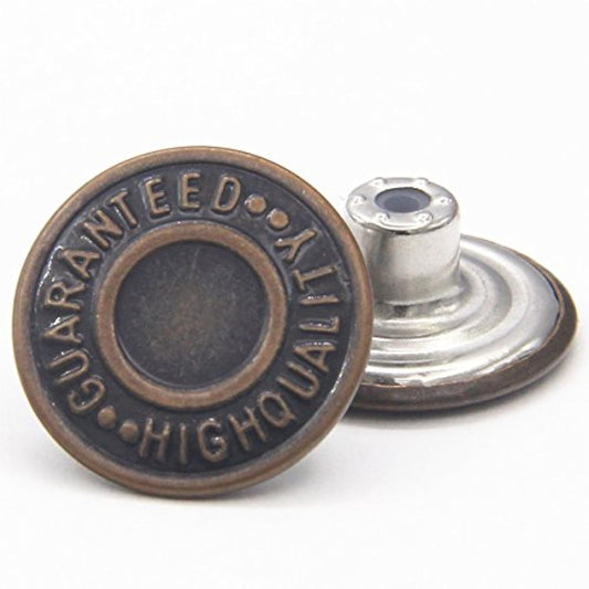 20Mm Replacement Jean Buttons 12 Sets Combo Copper Tack Buttons