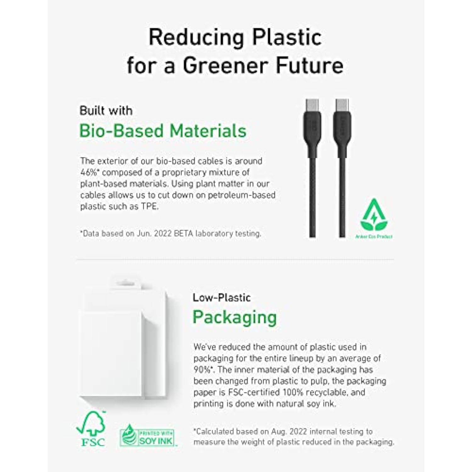 Anker 543 USB C to USB C Cable (140W, 6ft), USB 2.0 Bio-Nylon Charging Cable f