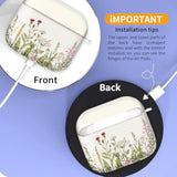 Cute Beige Flower AirPods 4th Generation Case Cover with Golden Round Buckle - Shockproof Protective Design for Women and Girls