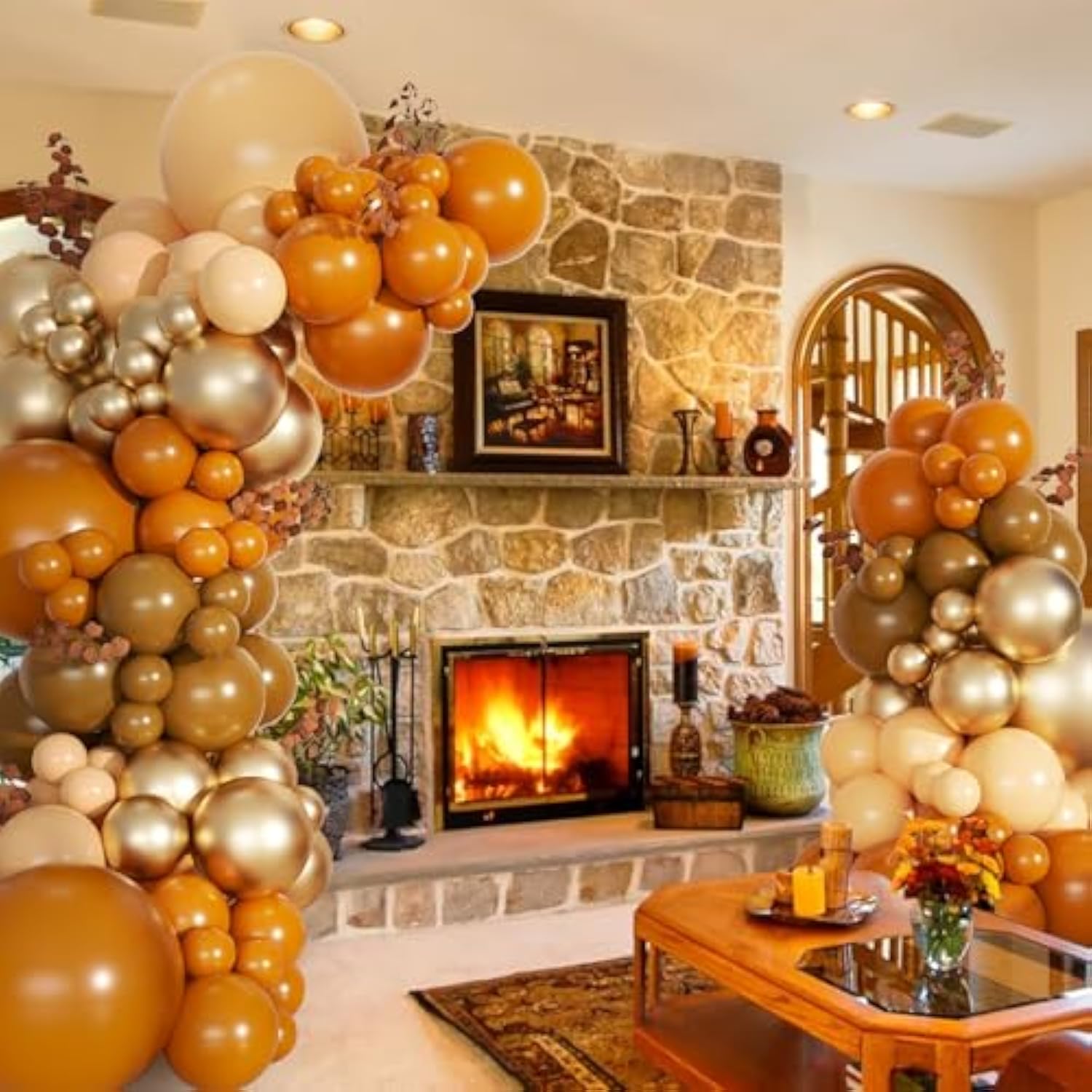 Fall Balloon Arch Kit 139Pcs Thanksgiving Balloon Arch Garland Kit Include Burnt Orange Brown Nude Gold Balloons For Autumn Harvest Thanksgiving Baby Shower Birthday Party Decorations
