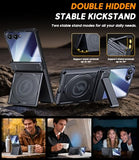 Magnetic case for  Z-Flip-7: Full-Body Military Grade Protective Phone Case [Magsafe Compatible][Dual Kickstand] Heavy Duty Cover for Galaxy Z