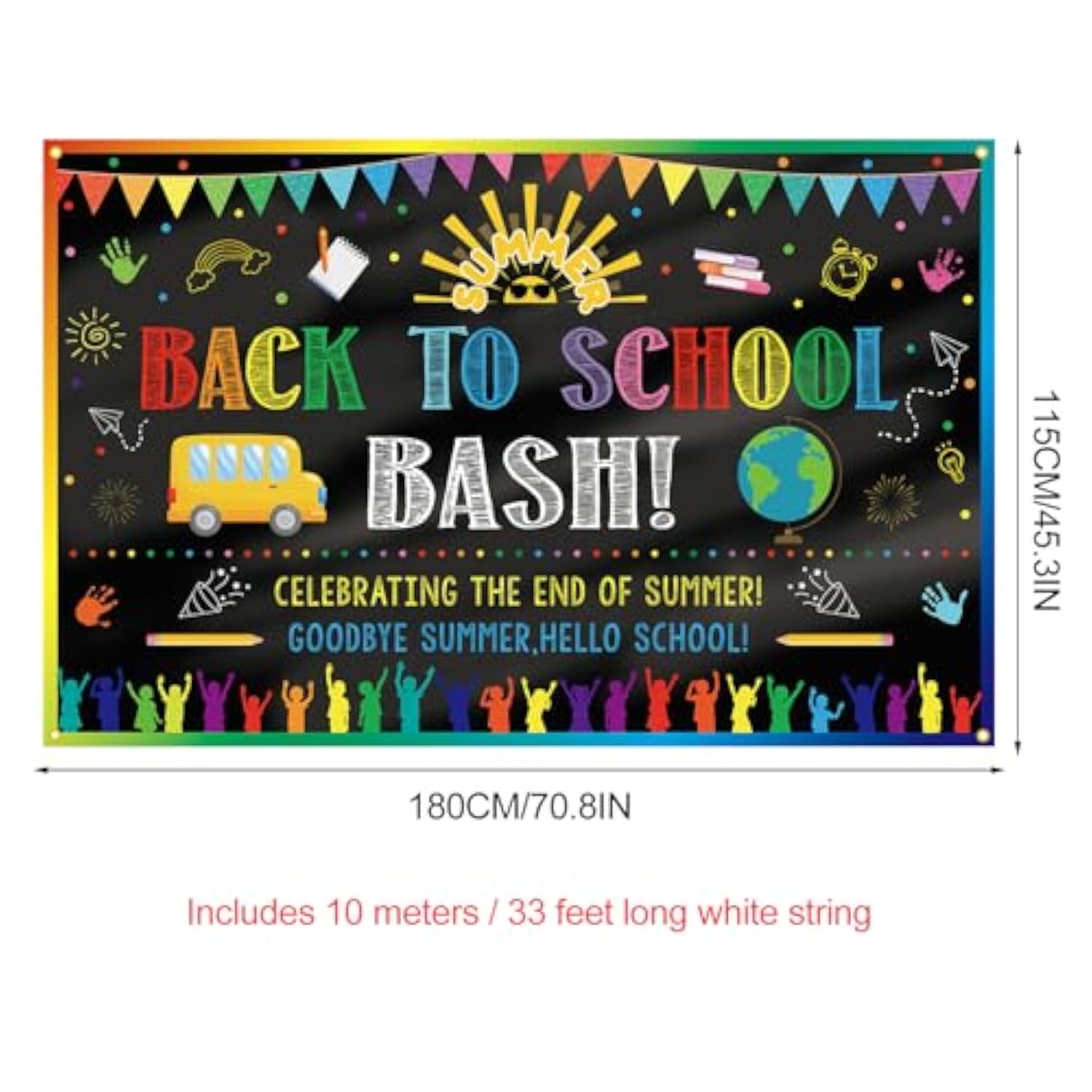 Back to School Bash Backdrop Classroom & First Day Photo Booth Decor