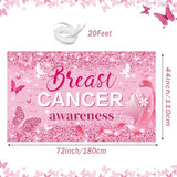 Breast Cancer Awareness Decorations, Breast Cancer Awareness Backdrop,Breasts Cancer Awareness Banner,Pink Ribbon Banner Backdrop for Breast Cancer Decor, 72x43 Inch (PINK)