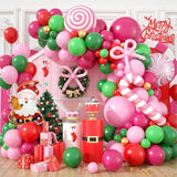 Christmas Balloon Arch Kit Pink Red Green Gold Party Decorations