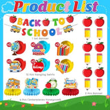 Back To School Decorations Welcome Back To School Banner School Bus Table Centerpieces Apple Pencil Hanging Swirl For Classroom Office Home First Day Of School Party Supplies