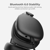 Pulse Vibe PRO Wireless Over-Ear Bluetooth Headphones with Active Noise Cancellation, 63H Playtime, 40mm Drivers, Dual Device Pairing, Foldable,