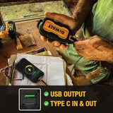 DEWALT Heavy Duty Portable Charger, Power Bank, 10,000 mAh Battery Pack with USB-C Port for iPhone 15/15 Plus/15 Pro/15 Pro Max, iPhone 14/13, Samsung Galaxy