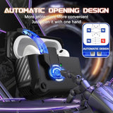 Compatible With Airpods Pro 2Nd Generation 2023(Usb-C),2022(Lightning Cable),1St Gen 2019 Charging Case, Full Drop Protection Auto Pop-Up Lid Design With Cleaner Kit,Black