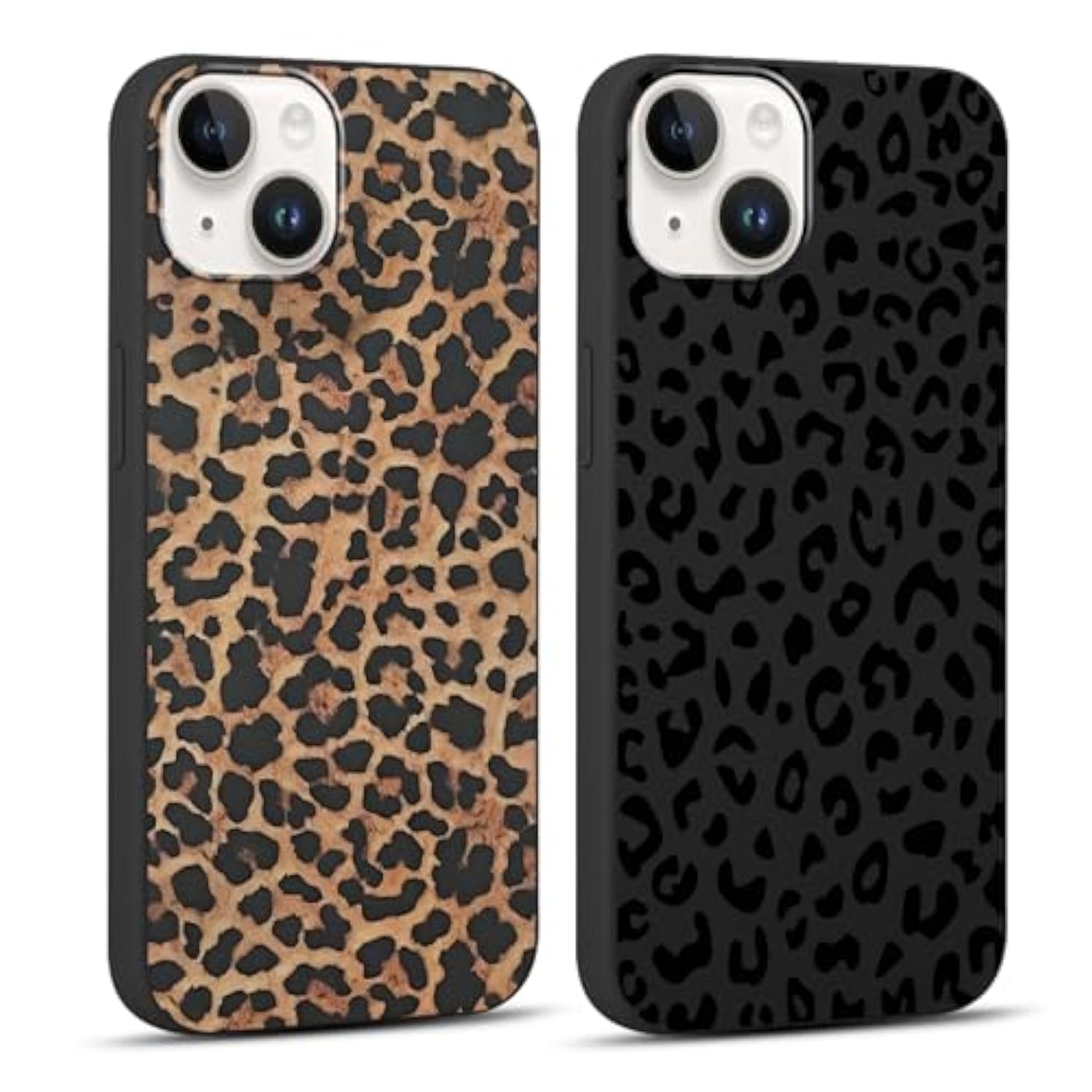 2 Pack For Iphone 13/Iphone 14 6,1'' Cheetah Print Cases, Cute Luxury Leopard Print Pattern Design Cases For Women Men Girls, Fashion Retro Shockproof Anti Scratch Protection Silicone Soft Tpu Cover
