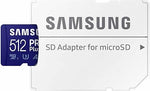 512GB microSDXC Memory Card + Adapter, 180MB/s, UHS-I, U3, V30, A2, 4K UHD