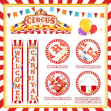 3 Pcs Carnival Circus Porch Banner Decorations Circus Party Awning Hanging Banner Carnival Welcome Door Decorations Set For Birthday Baby Shower Party Supplies