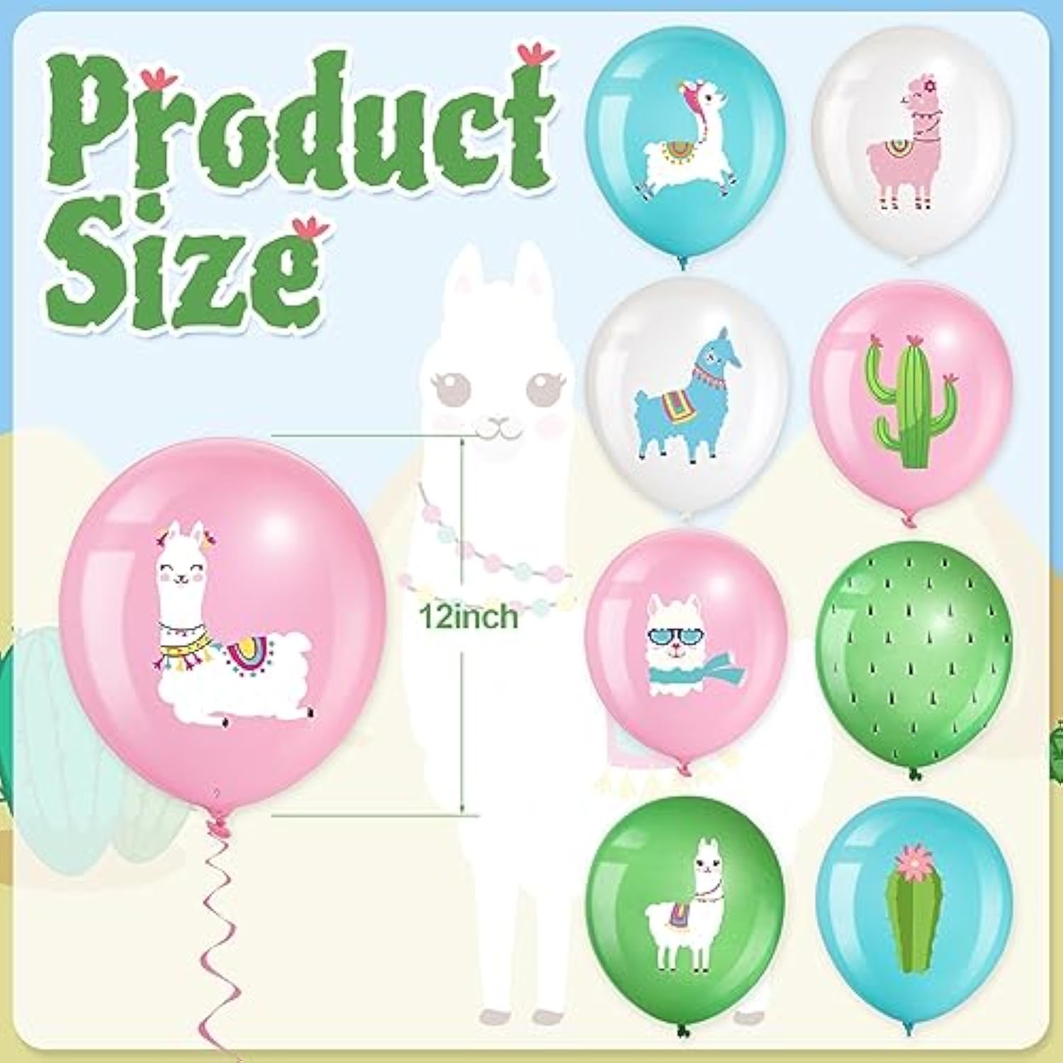 45 Pcs Llama Cactus Balloons Llama Themed Birthday Party Decor 12 Inch Cactus Latex Balloons Bolivian Peru Alpaca Supplies For Birthday Party Baby Shower Mexican Cinco De Mayo Fiesta