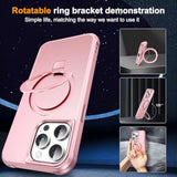Compatible With Iphone 12 Pro Max Case & Iphone 13 Pro Max Case 6.7" With Magnetic O-Ring Stand [Compatible With Mag-Safe][Great Grip Feeling], Rose Gold