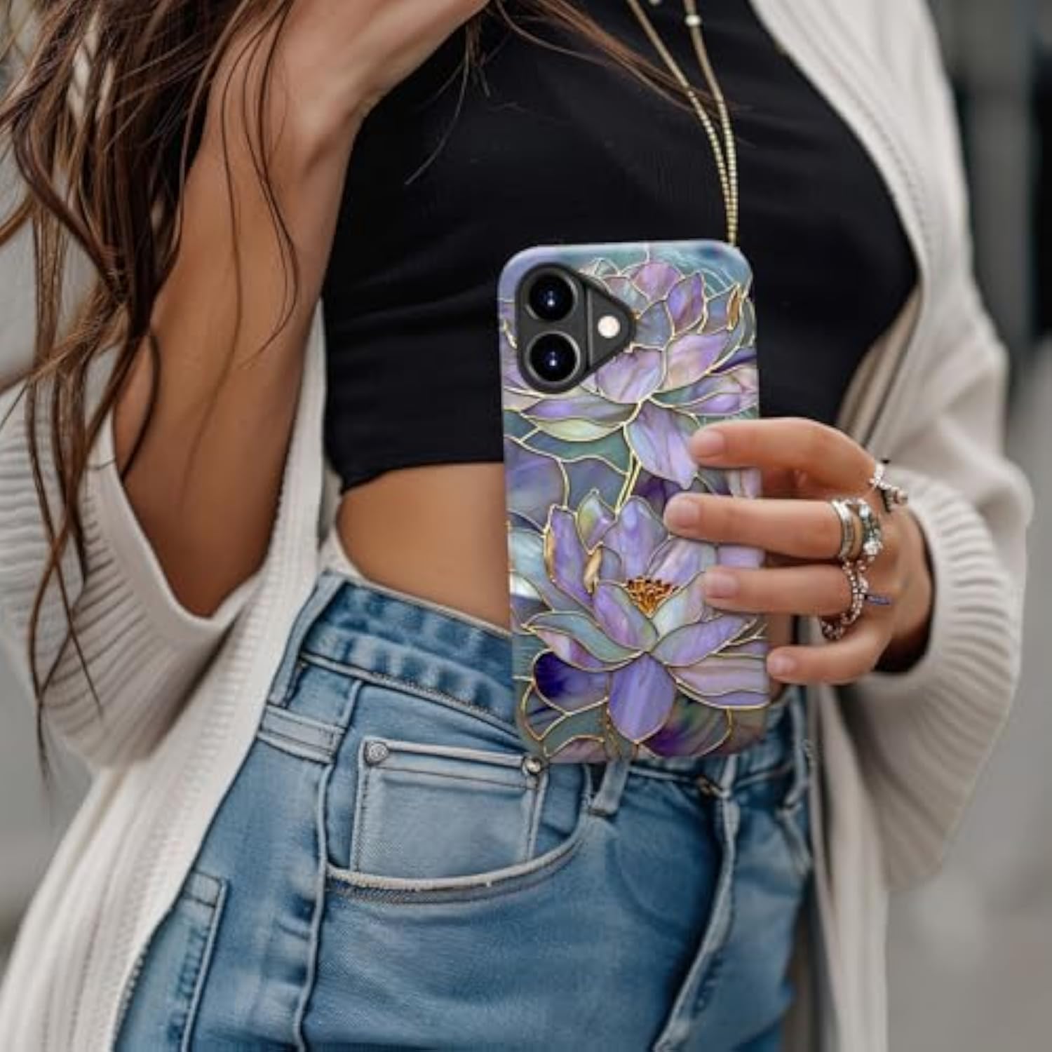 Cute Floral Wireless Charging Case for iPhone 17
