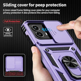 For Moto G 5G 2024 Case With Camera Lens Cover Hd Screen Protector, 10 Ft Military Grade Drop Protection, Magnetic Ring Holder Kickstand Protective Phone Case, Lavender