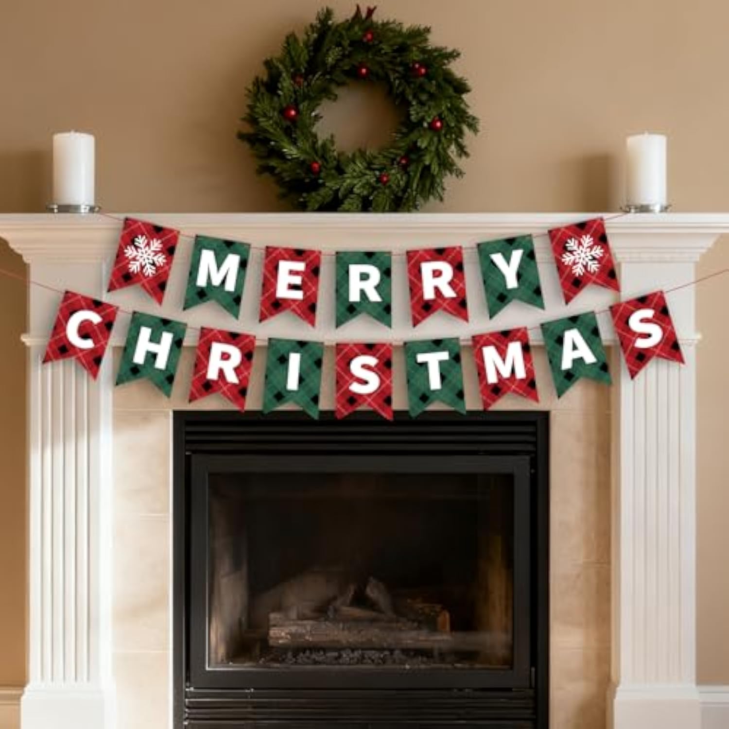 Christmas Banner Merry Christmas Banner Garland Red Green Merry Christmas Sign Banner Garland Wall Mantel Indoor Outdoor Hanging Christmas Decorations For Home Office Xmas Party Supplies