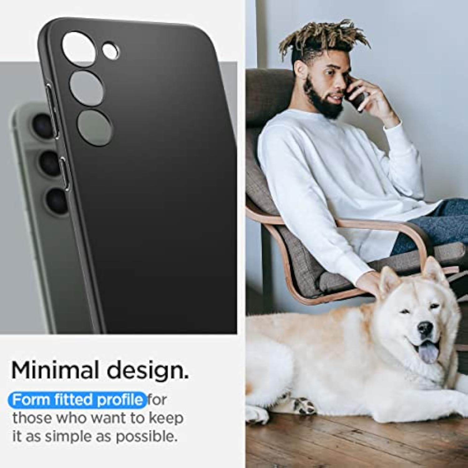 Spigen Thin Fit Designed for Galaxy S23 Case (2023) [Military-Grade Protection] - Black