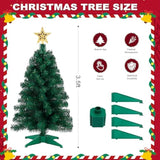 3Ft Artificial Christmas Tree With Gold Tree Topper Star, Mini Xmas Pine Tree With 4-Leg Stable Plastic Base, Small Tabletop Christmas Decoration For Home Office Holiday Party Indoor Use