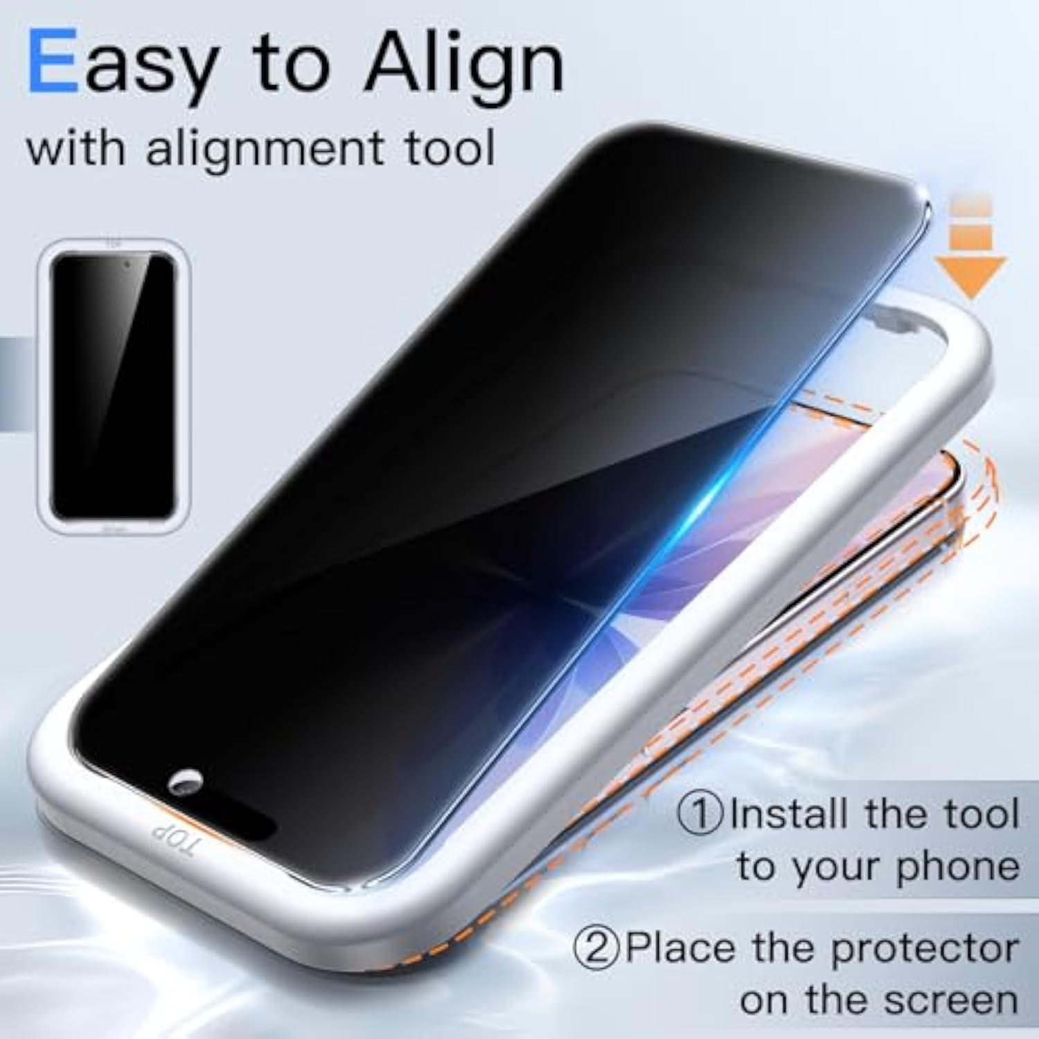 JETech Privacy Screen Protector for iPhone 17 6.3-Inch, Anti-Spy Tempered Glass Film with Easy Installation Tool, 2-Pack