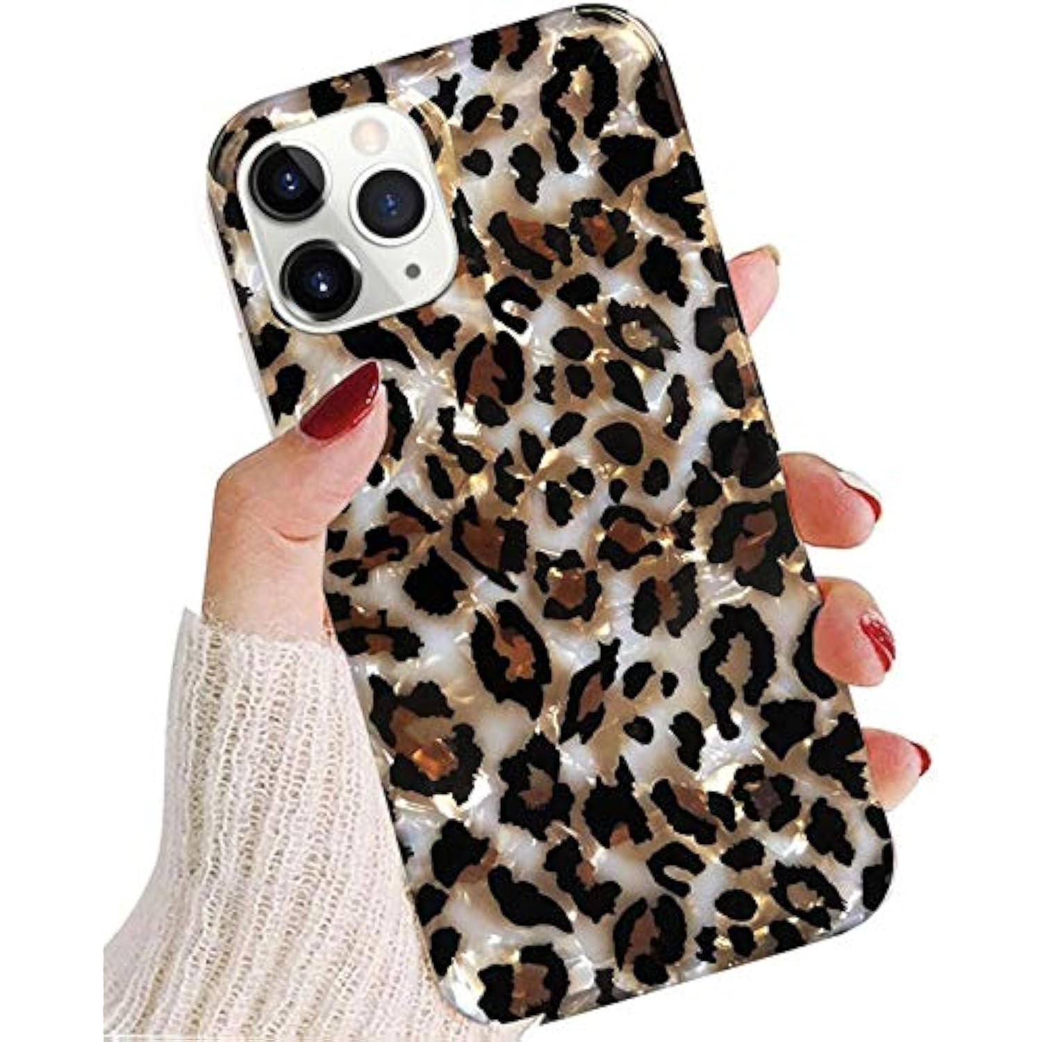 Compatible With Iphone 11 Pro Max Case 6.5" Leopard For Women Girls,Cute Sparkle Translucent Clear Stylish Cheetah Pattern Design Slim Soft Tpu Silicone Protective Phone Case Cover Bling