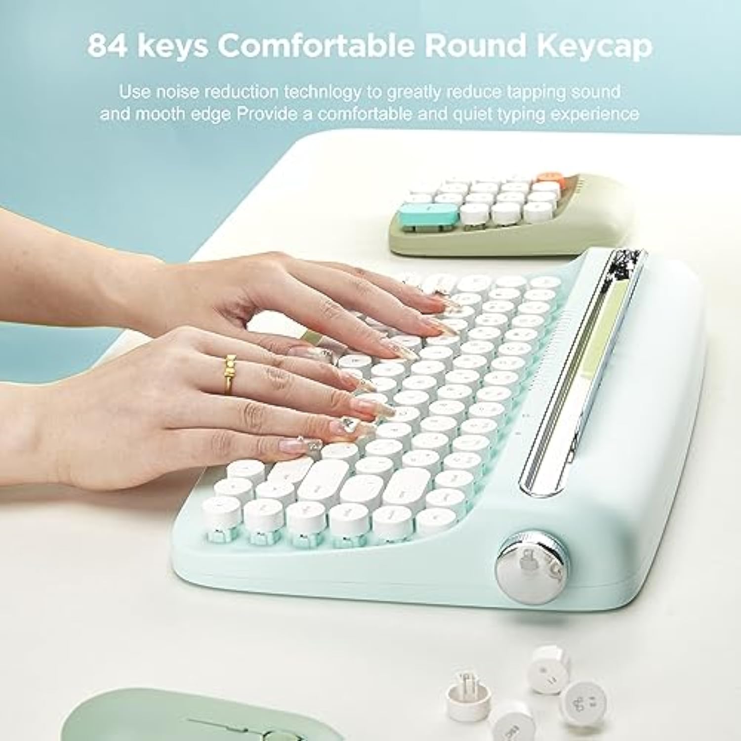 Actto B305 Wireless Typewriter Keyboard, Retro Bluetooth Aesthetic Keyboard Wi