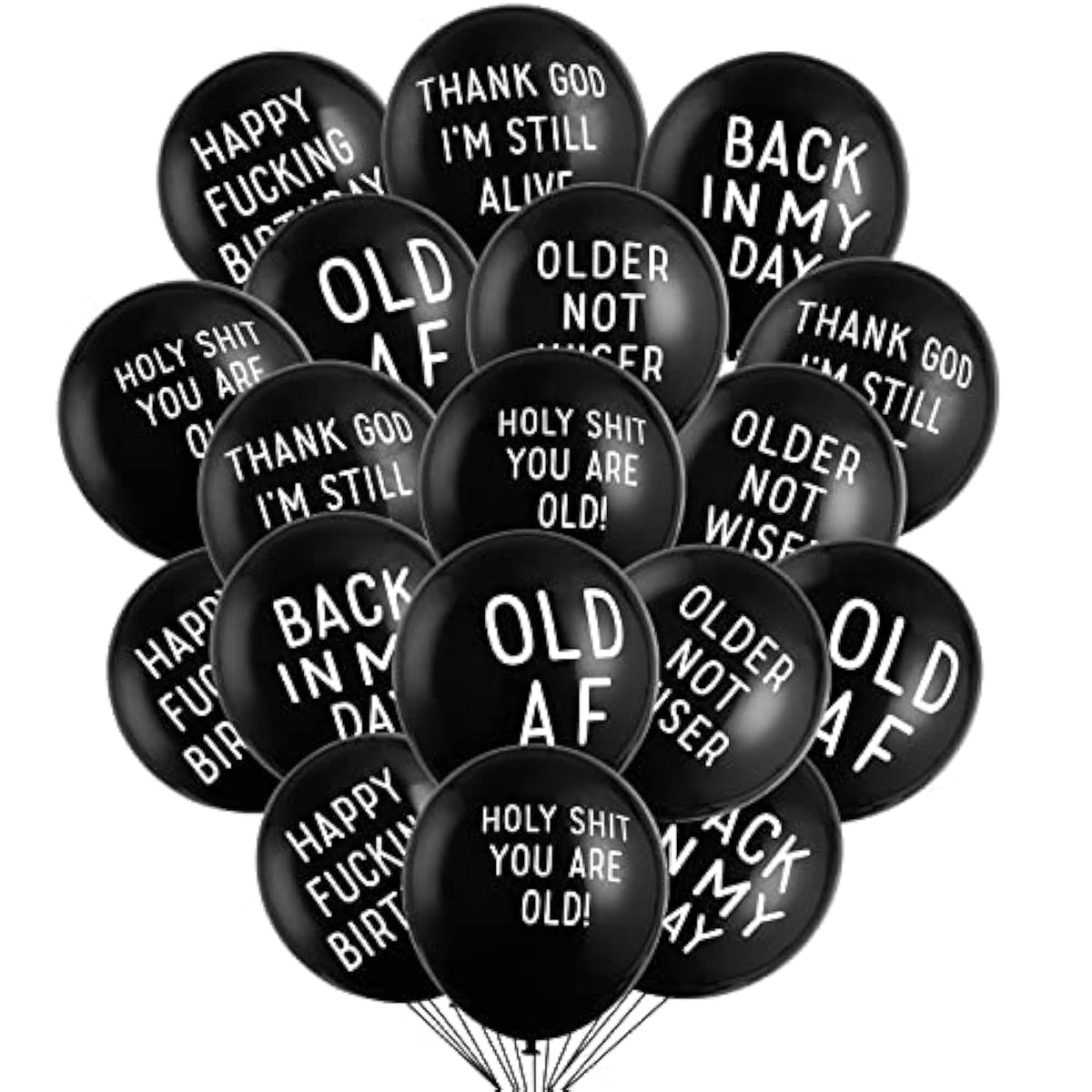 Funny Birthday Balloons: Sarcastic Gag Gift Party Decor - 18pcs