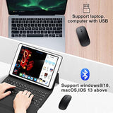 Wireless Bluetooth Mouse For Ipad/Macbook Pro/Air/Laptop/Pc Rechargeable Silent Mouse Portable Slim For Surface Pro/Lenovo/Samsung Tablet (Black)