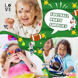 110Pcs Football Party Favors Drawstring Bags Football Goodie Bag With Mini Ball, Wristband, Slap Bracelets, Keychains, Stickers For Football Party Supplies