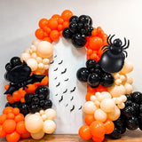 Halloween Balloon Arch Kit: Black, Orange, Purple with Spider & Bat Decor