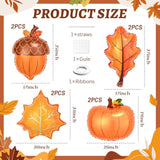 8 Pcs Fall Thanksgiving Balloons Pine Cone Maple Leaf Pumpkin Foil Party Decor