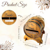 Wooden Wedding Card Box For Reception, Whiskey Barrel Gift Card Box For Party, Money Envelope Boxes With Slot & Holder For Graduation Bridal Shower Birthday Wedding Decor