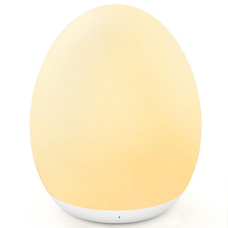 Baby Egg Night Light Rechargeable Silicone Nursery Lamp with 7 Color Changing & Dimmable Light
