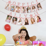 13Th Birthday Party Decorations For Girls Birthday Photo Banner Officially 13 Picture Banner Official Teenager Decoration (Rose Gold)