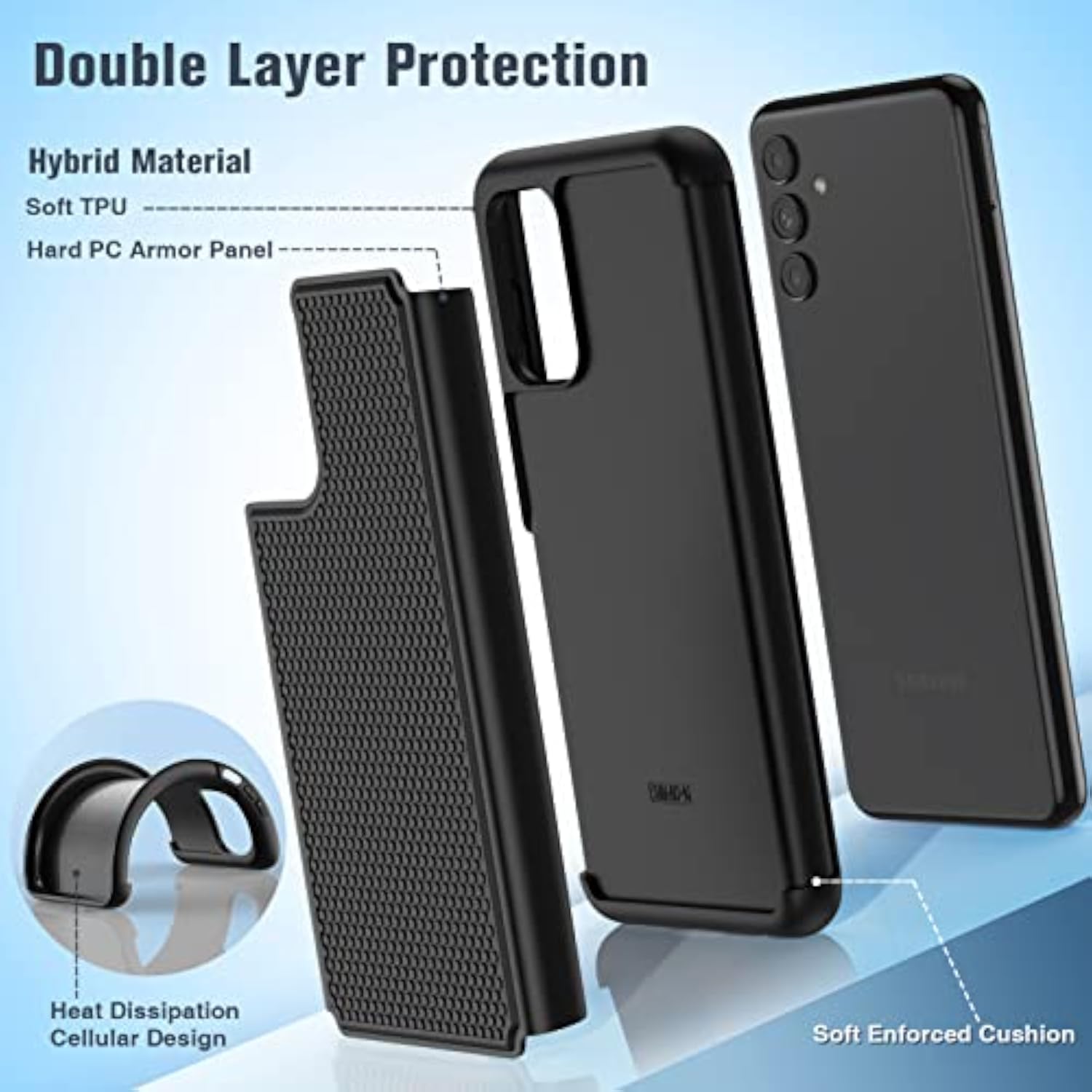 Galaxy A13 5G Phone Case Dual Layer Samsung A13 5G Cover Black
