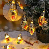 Christmas Led Bulb String Light, Battery Powered (Batteries Not Included), 10 Warm White Light Bulbs, Indoor Holiday Dec