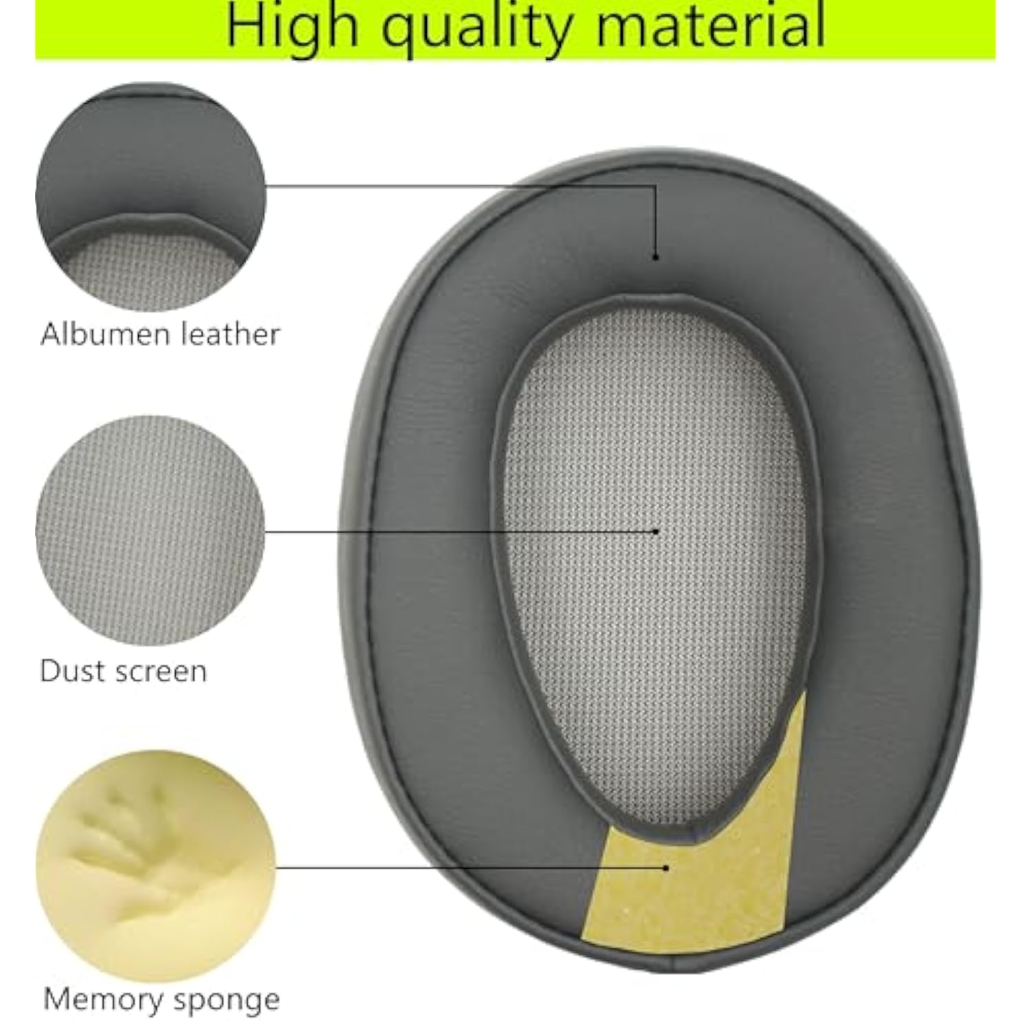 Replacement Ear Pads Compatible With Sony Mdr-100Abn-H800 H900N Headphones Made Of Soft Protein Leather And Memory Foam, Replacement Ear Pads For Repair Accessories(Titanium Gray)