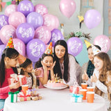 Maca Pink Purple Butterfly Printed Balloons - 52 Pcs 12 Inch, Perfect For Baby Shower, Girls' Birthday Parties, Or Wedding Decorations