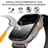 2-Pack For Apple Watch Ultra/Ultra 2 49Mm Privacy Screen Protector, [Anti-Peeping] Tempered Glass Ultra-Thin Full Coverage Protective Film -Black+Titanium