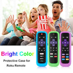 4Pack Case For Roku Remote, Cover For Hisense/Tcl Roku Tv Steaming Stick/Express Universal Replacement Controller Silicone Sleeve Skin Glow In The Dark Green Sky Purple Black