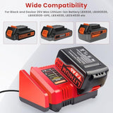 L2Afc 20V Super Fast Charger For Black And Decker 20V Charger, 2 Amp, Compatible With Black And Decker 20 Volt Lithium Battery Lbxr20 Lbx4020 Lbx20 & Bdcac202B Lcs1620